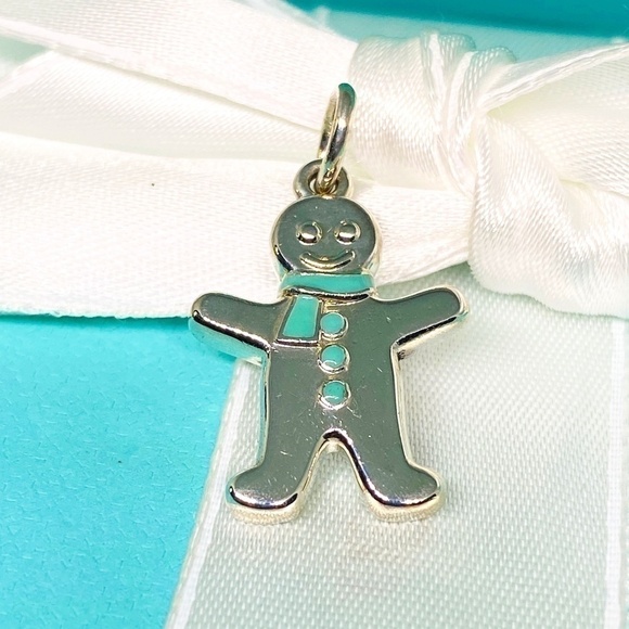 Tiffany & Co. Jewelry - Tiffany & Co Silver Blue Enamel Ginger Bread Man Charm excellent condition